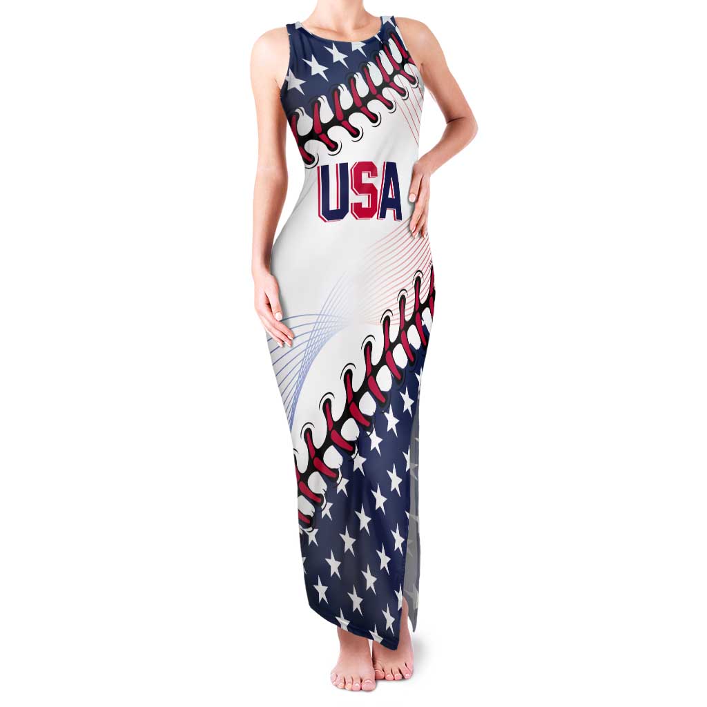 Custom Baseball 2024 USA Tank Maxi Dress Go United States