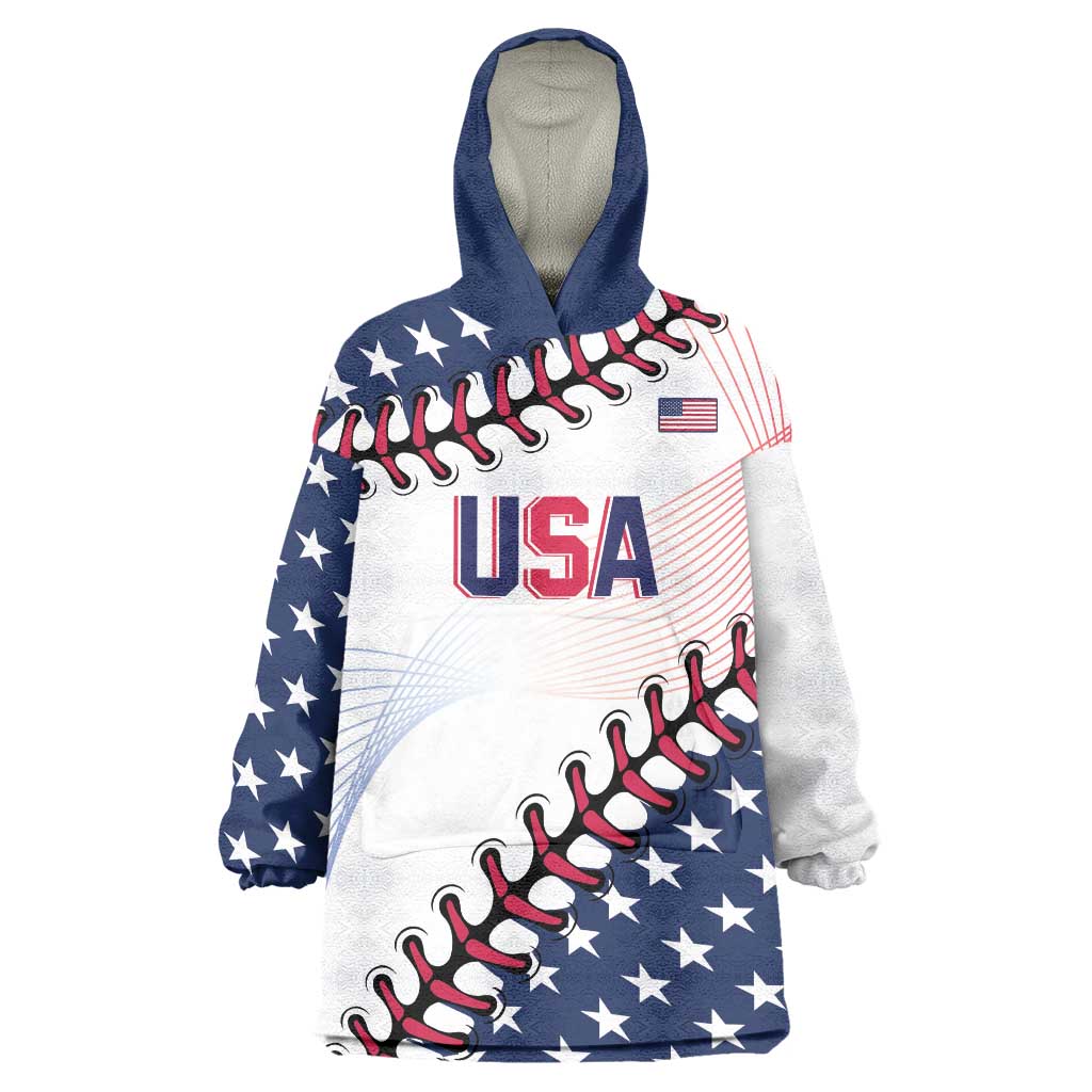 Custom Baseball 2024 USA Wearable Blanket Hoodie Go United States