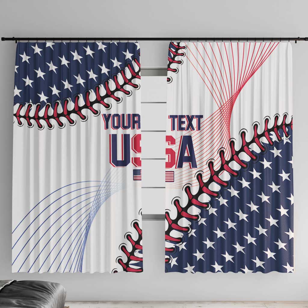 Custom Baseball 2024 USA Window Curtain Go United States