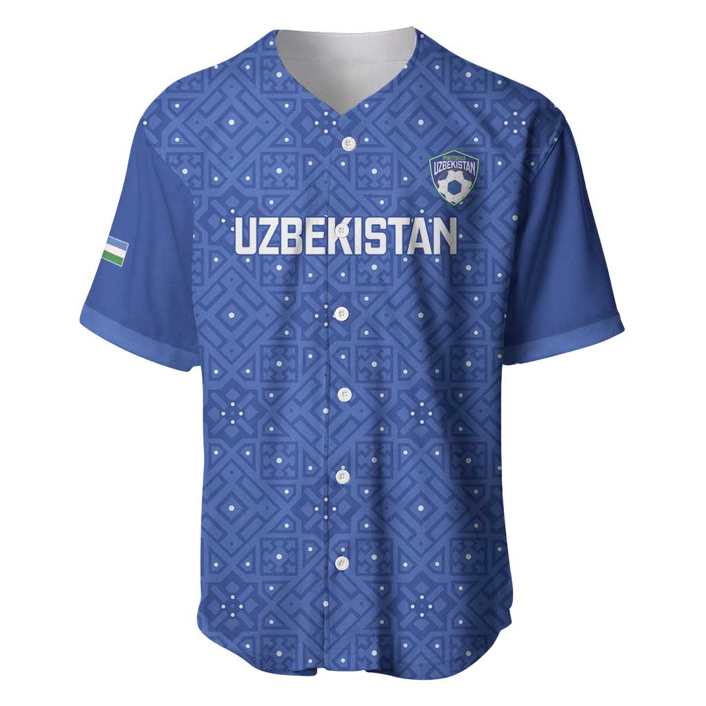 Uzbekistan Football Custom Baseball Jersey Come On White Wolves Blue - Wonder Print Shop
