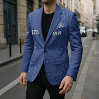 Uzbekistan Football Custom Blazer Come On White Wolves Blue - Wonder Print Shop