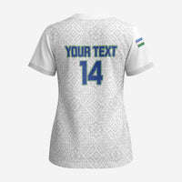 Uzbekistan Football Custom Scrub Top Come On White Wolves White - Wonder Print Shop