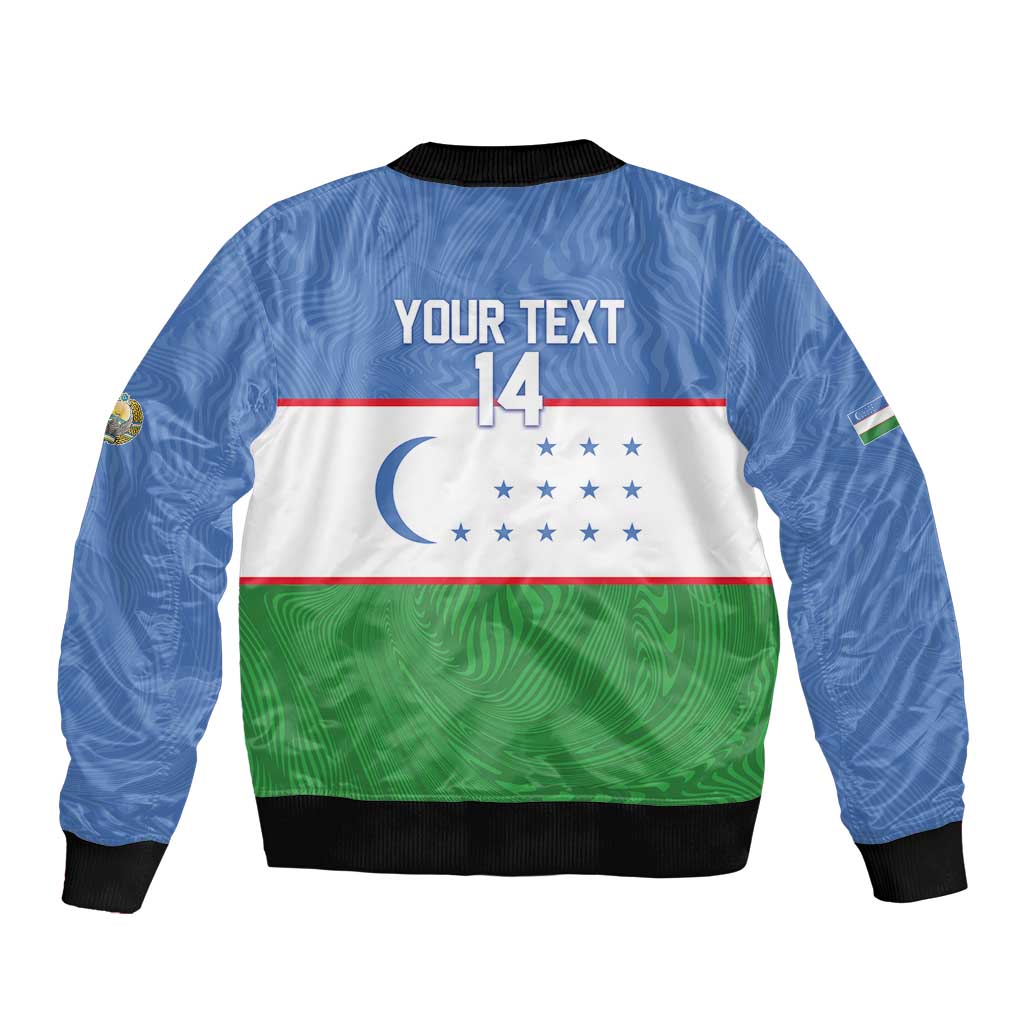 Uzbekistan Football Custom Bomber Jacket Come On White Wolves Flag Style - Wonder Print Shop