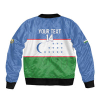 Uzbekistan Football Custom Bomber Jacket Come On White Wolves Flag Style - Wonder Print Shop