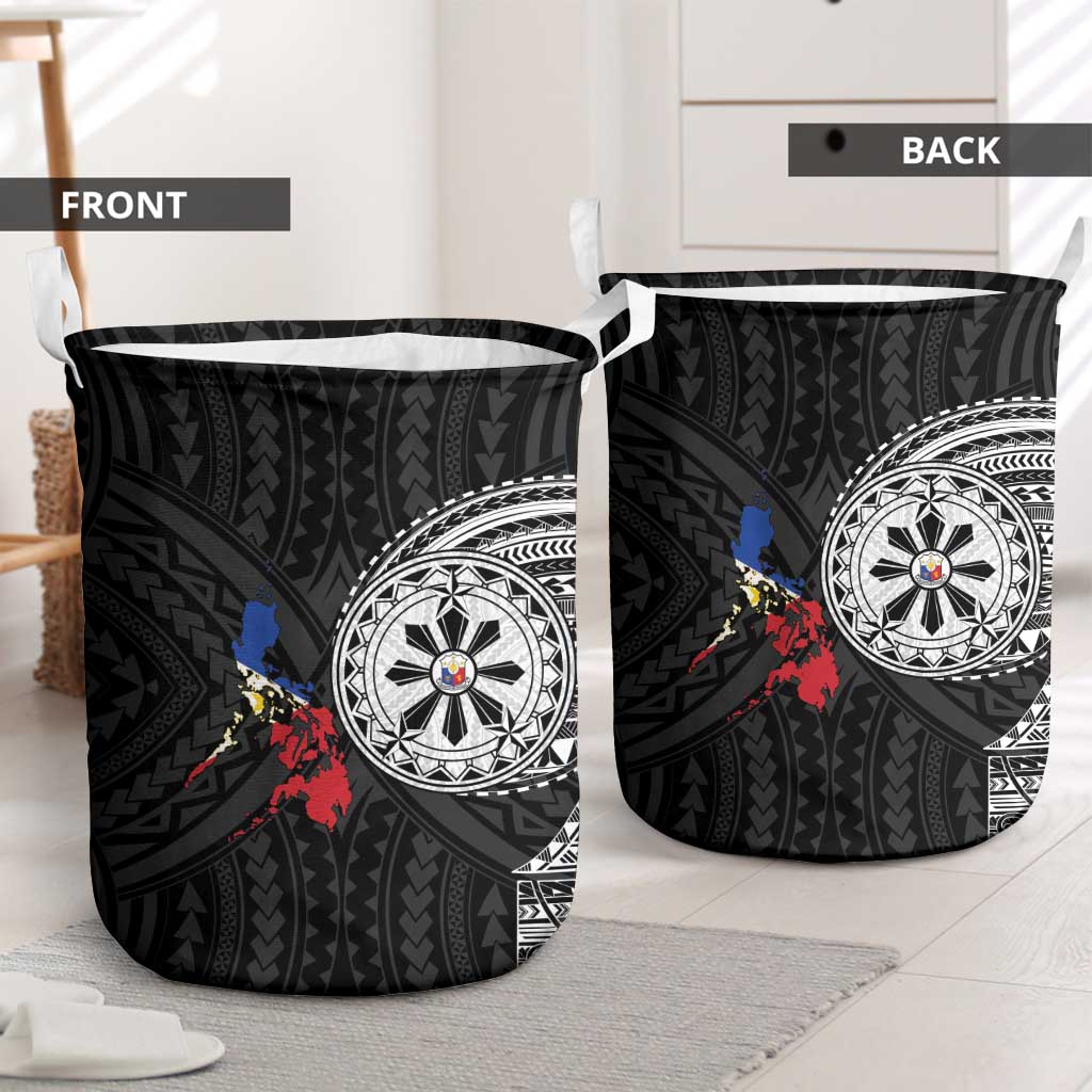Philippines Strong Laundry Basket Filipino Map Polynesian Tattoo - Wonder Print Shop