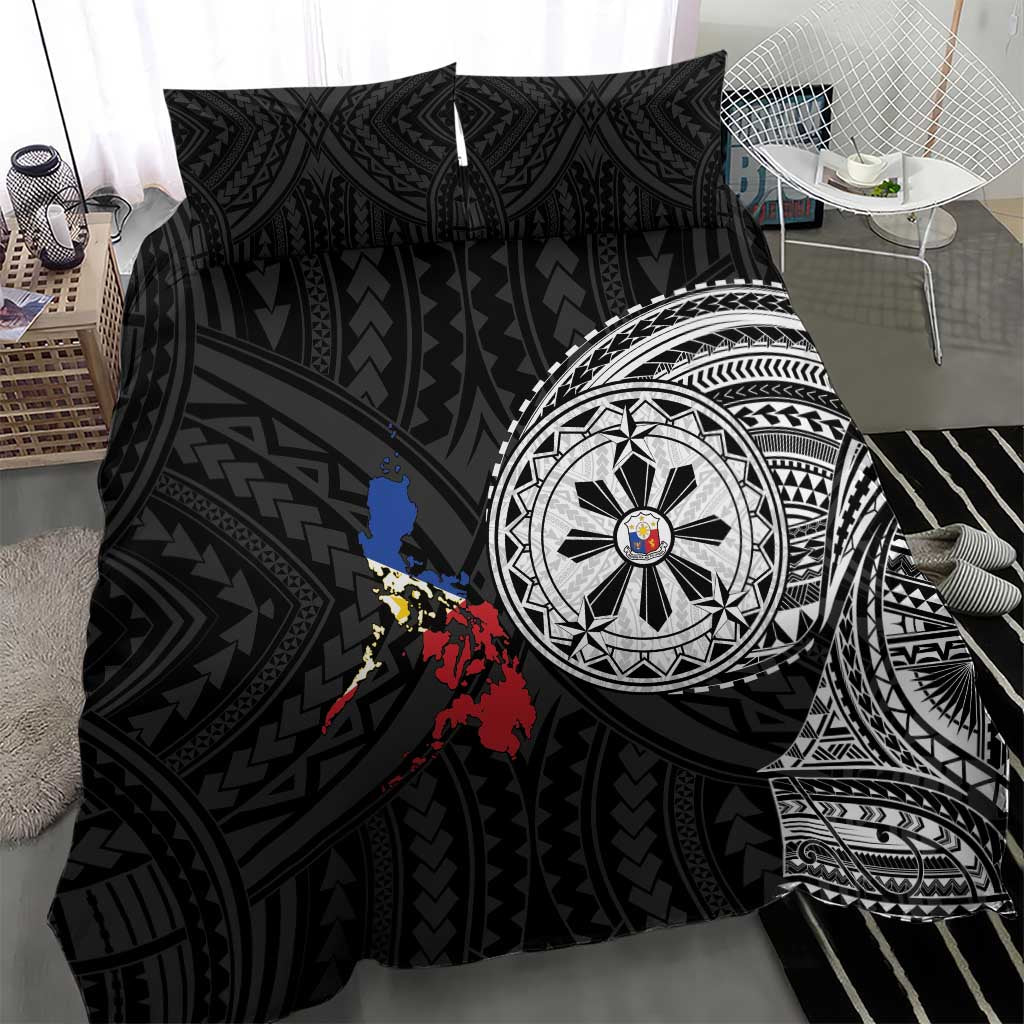 Philippines Strong Bedding Set Filipino Map Polynesian Tattoo - Wonder Print Shop