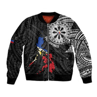 Philippines Strong Bomber Jacket Filipino Map Polynesian Tattoo - Wonder Print Shop