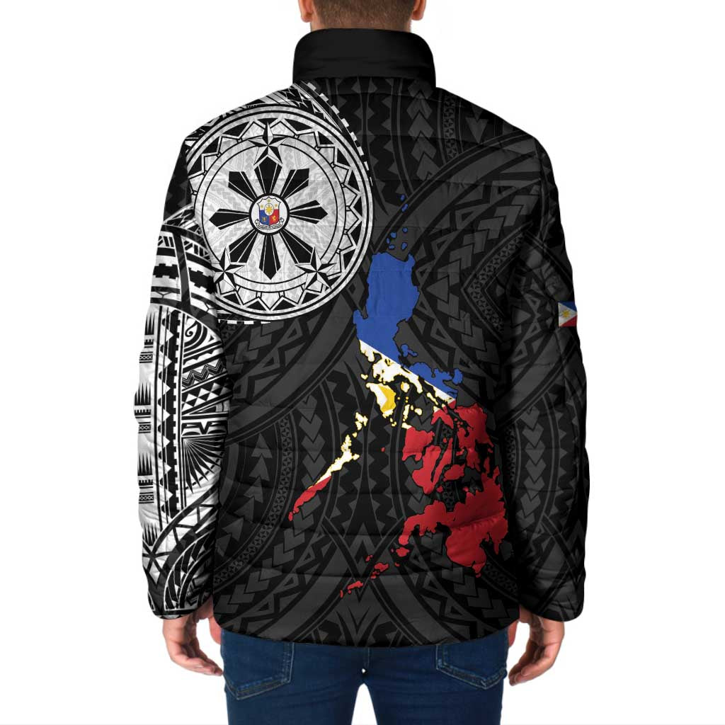 Philippines Strong Padded Jacket Filipino Map Polynesian Tattoo - Wonder Print Shop