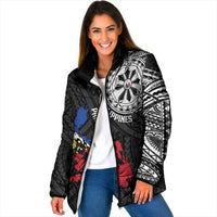 Philippines Strong Padded Jacket Filipino Map Polynesian Tattoo - Wonder Print Shop