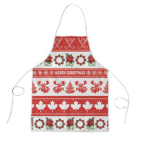 Canada Christmas Apron Canadian Moose Maple Leaf Seamless Style - Wonder Print Shop