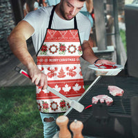 Canada Christmas Apron Canadian Moose Maple Leaf Seamless Style - Wonder Print Shop
