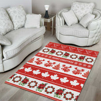 Canada Christmas Area Rug Canadian Moose Maple Leaf Seamless Style - Wonder Print Shop