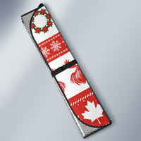 Canada Christmas Auto Sun Shade Canadian Moose Maple Leaf Seamless Style - Wonder Print Shop