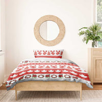 Canada Christmas Bedding Set Canadian Moose Maple Leaf Seamless Style - Wonder Print Shop