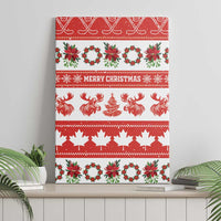 Canada Christmas Canvas Wall Art Canadian Moose Maple Leaf Seamless Style - Wonder Print Shop