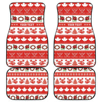 Personalised Canada Christmas Car Mats Canadian Moose Maple Leaf Seamless Style - Wonder Print Shop