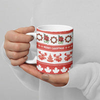 Personalised Canada Christmas Ceramic Mug Canadian Moose Maple Leaf Seamless Style - Wonder Print Shop