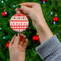 Canada Christmas Ceramic Ornament Canadian Moose Maple Leaf Seamless Style - Wonder Print Shop