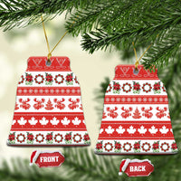 Canada Christmas Ceramic Ornament Canadian Moose Maple Leaf Seamless Style - Wonder Print Shop