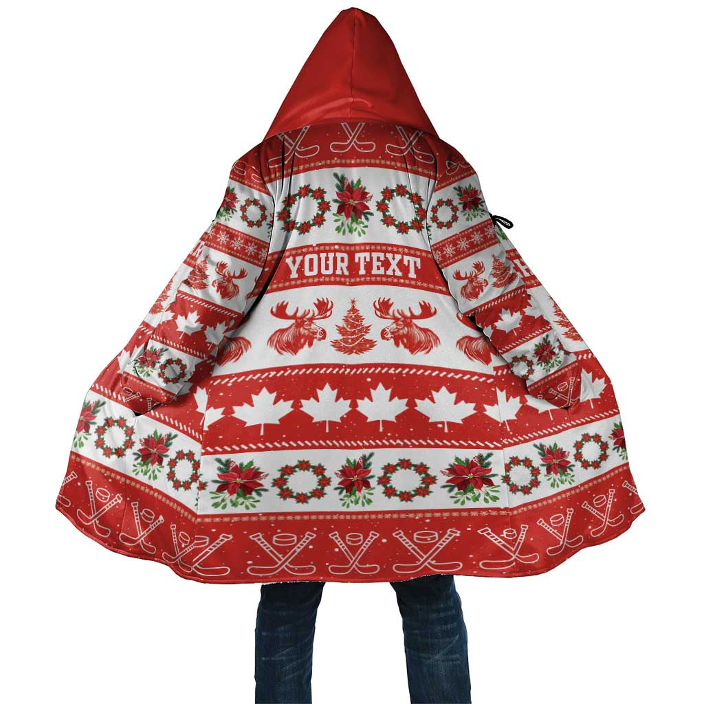 Personalised Canada Christmas Cloak Canadian Moose Maple Leaf Seamless Style - Wonder Print Shop