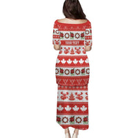 Personalised Canada Christmas Puletasi Canadian Moose Maple Leaf Seamless Style - Wonder Print Shop