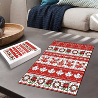 Canada Christmas Puzzle Canadian Moose Maple Leaf Seamless Style - Wonder Print Shop