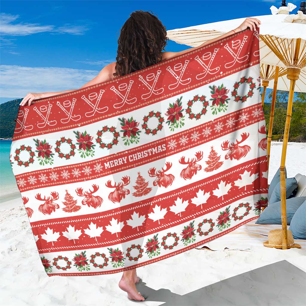 Canada Christmas Sarong Canadian Moose Maple Leaf Seamless Style - Wonder Print Shop