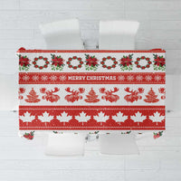 Canada Christmas Tablecloth Canadian Moose Maple Leaf Seamless Style - Wonder Print Shop