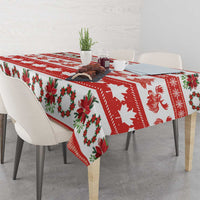 Canada Christmas Tablecloth Canadian Moose Maple Leaf Seamless Style - Wonder Print Shop