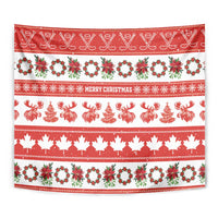Canada Christmas Tapestry Canadian Moose Maple Leaf Seamless Style - Wonder Print Shop