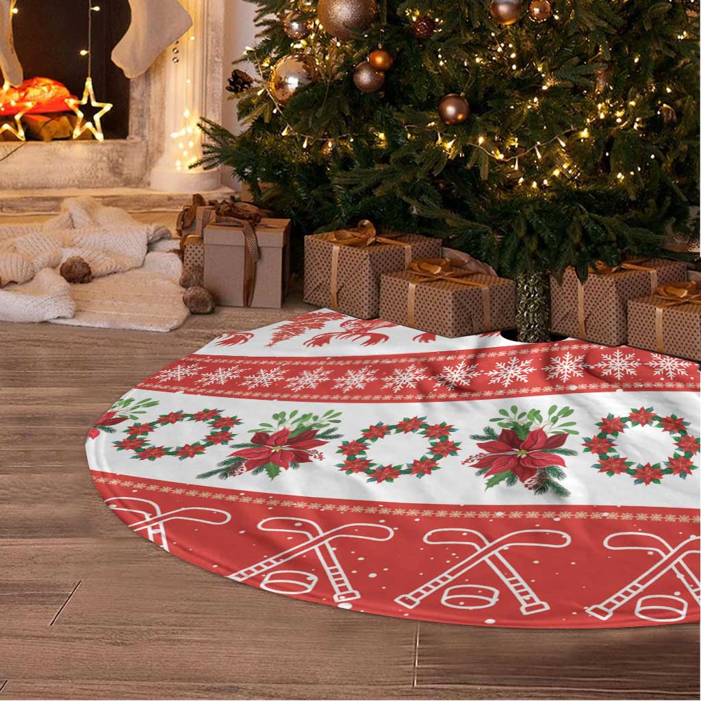 Canada Christmas Tree Skirt Canadian Moose Maple Leaf Seamless Style - Wonder Print Shop