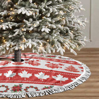Canada Christmas Tree Skirt Canadian Moose Maple Leaf Seamless Style - Wonder Print Shop
