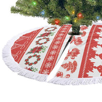 Canada Christmas Tree Skirt Canadian Moose Maple Leaf Seamless Style - Wonder Print Shop