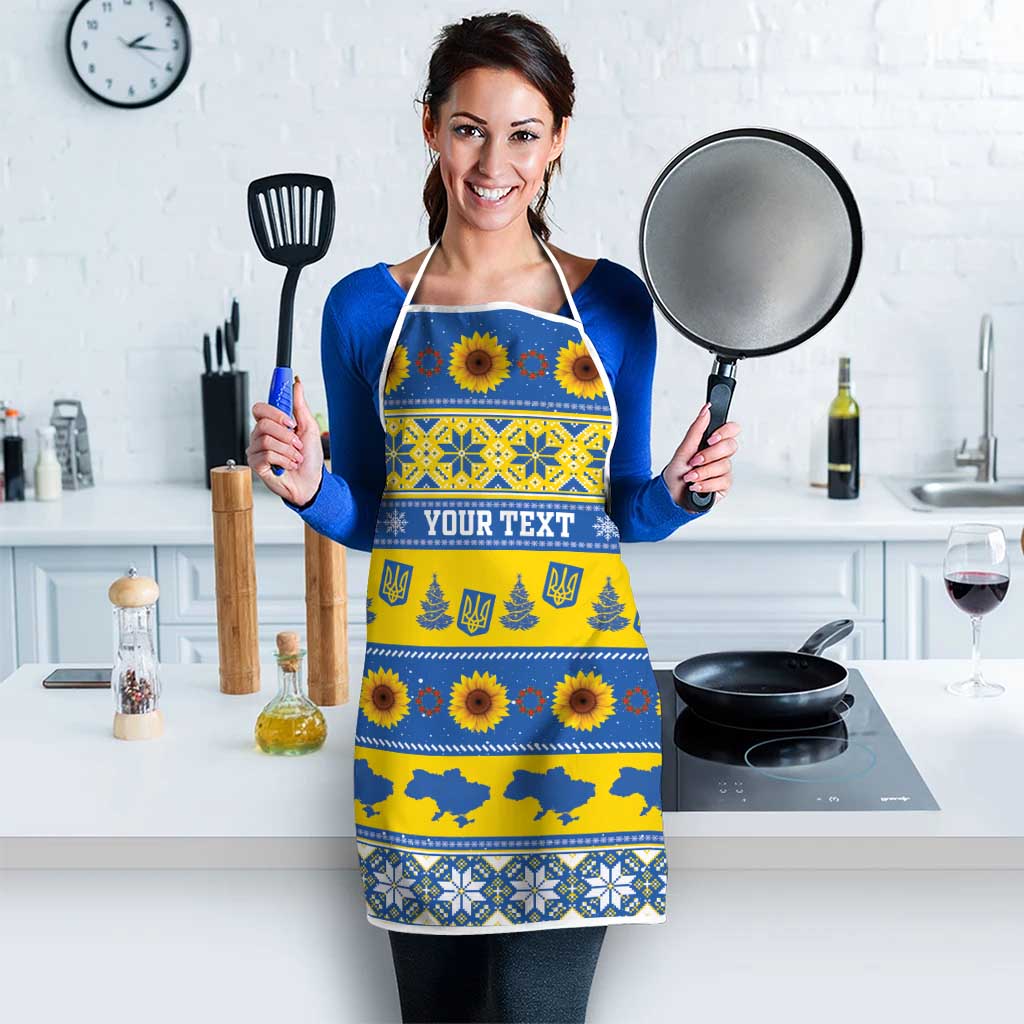 Ukraine Christmas Apron Tryzub With Map Folk Pattern - Wonder Print Shop
