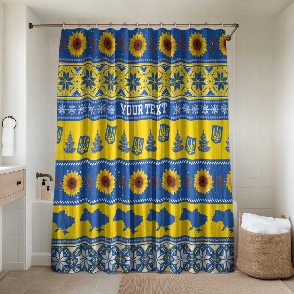 Ukraine Christmas Bathroom Set Tryzub With Map Folk Pattern - Wonder Print Shop