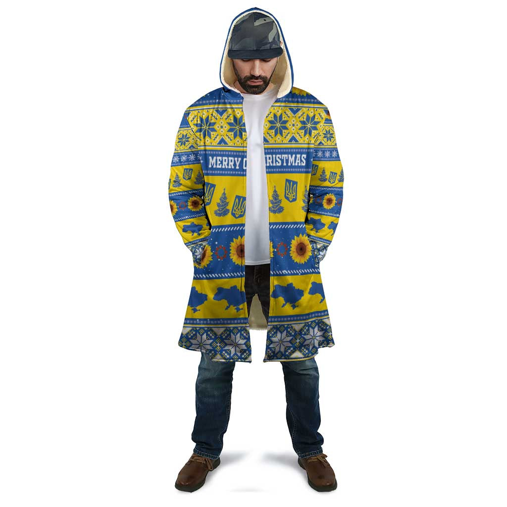 Personalised Ukraine Christmas Cloak Tryzub With Map Folk Pattern - Wonder Print Shop