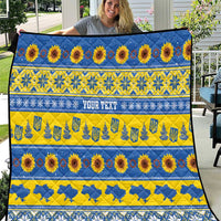 Ukraine Christmas Quilt Tryzub With Map Folk Pattern - Wonder Print Shop