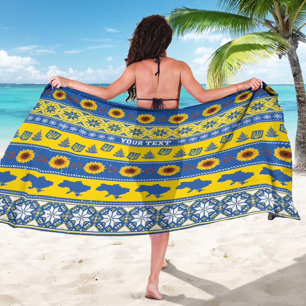 Ukraine Christmas Sarong Tryzub With Map Folk Pattern - Wonder Print Shop