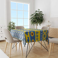 Ukraine Christmas Tablecloth Tryzub With Map Folk Pattern - Wonder Print Shop