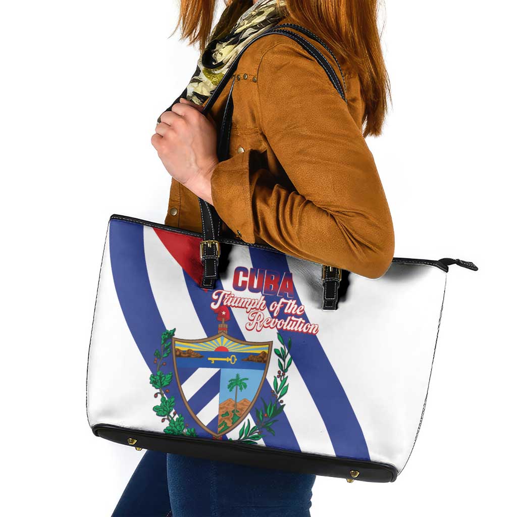 Cuba Liberation Day Leather Tote Bag Triumph Of The Revolution - Wonder Print Shop