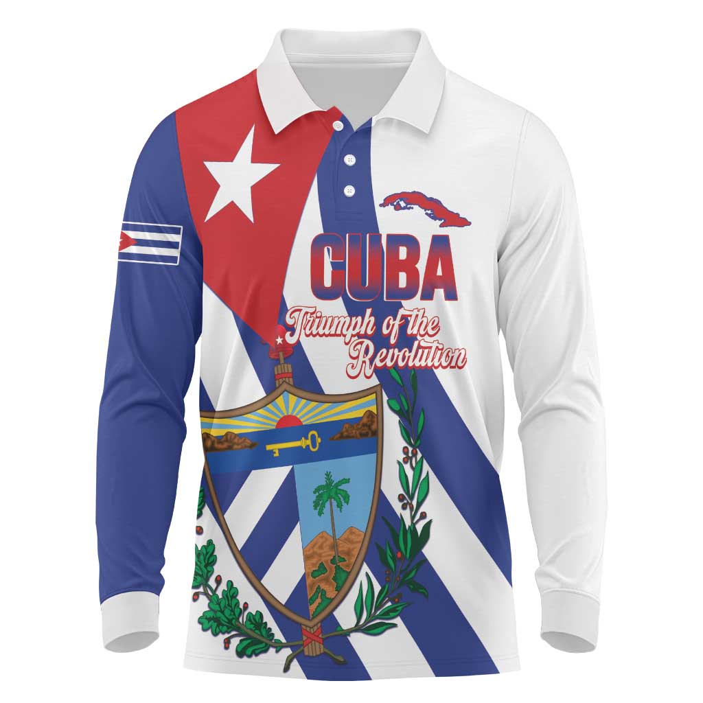 Cuba Liberation Day Long Sleeve Polo Shirt Triumph Of The Revolution