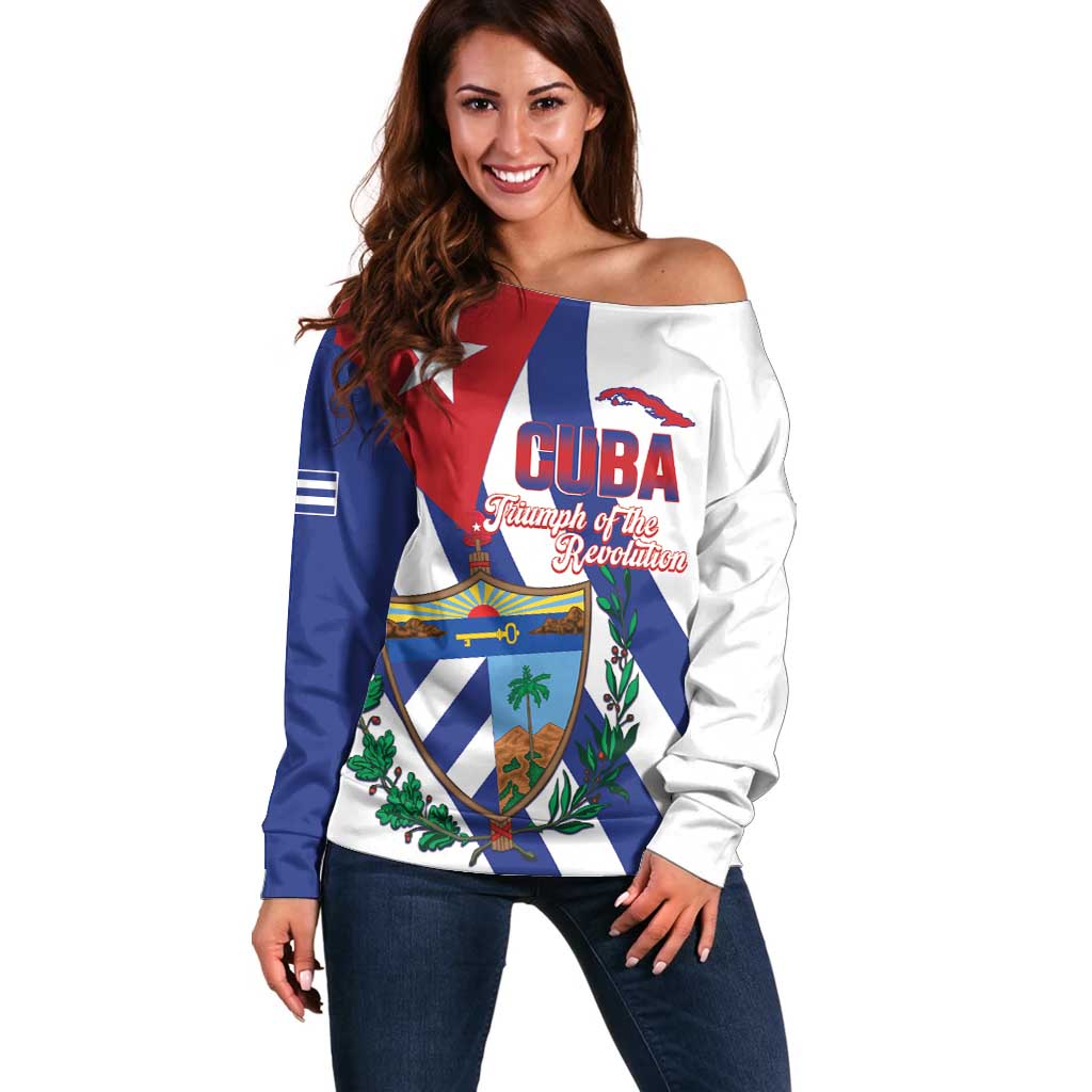 Cuba Liberation Day Off Shoulder Sweater Triumph Of The Revolution