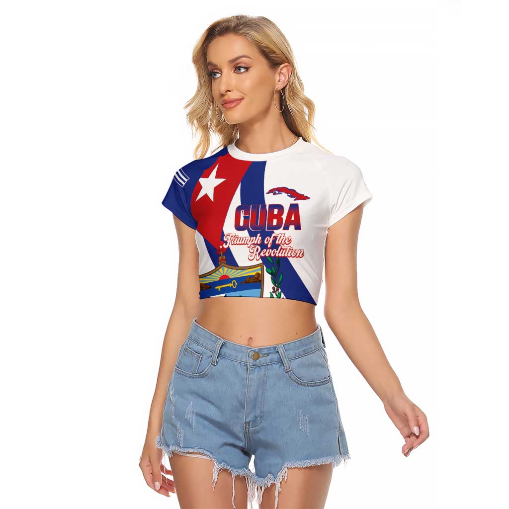 Cuba Liberation Day Raglan Cropped T Shirt Triumph Of The Revolution - Wonder Print Shop