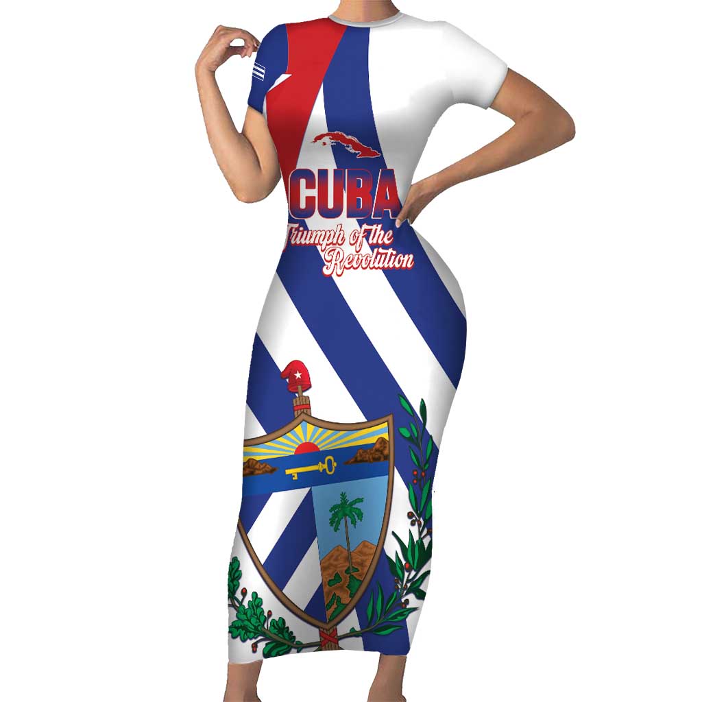 Cuba Liberation Day Short Sleeve Bodycon Dress Triumph Of The Revolution - Wonder Print Shop