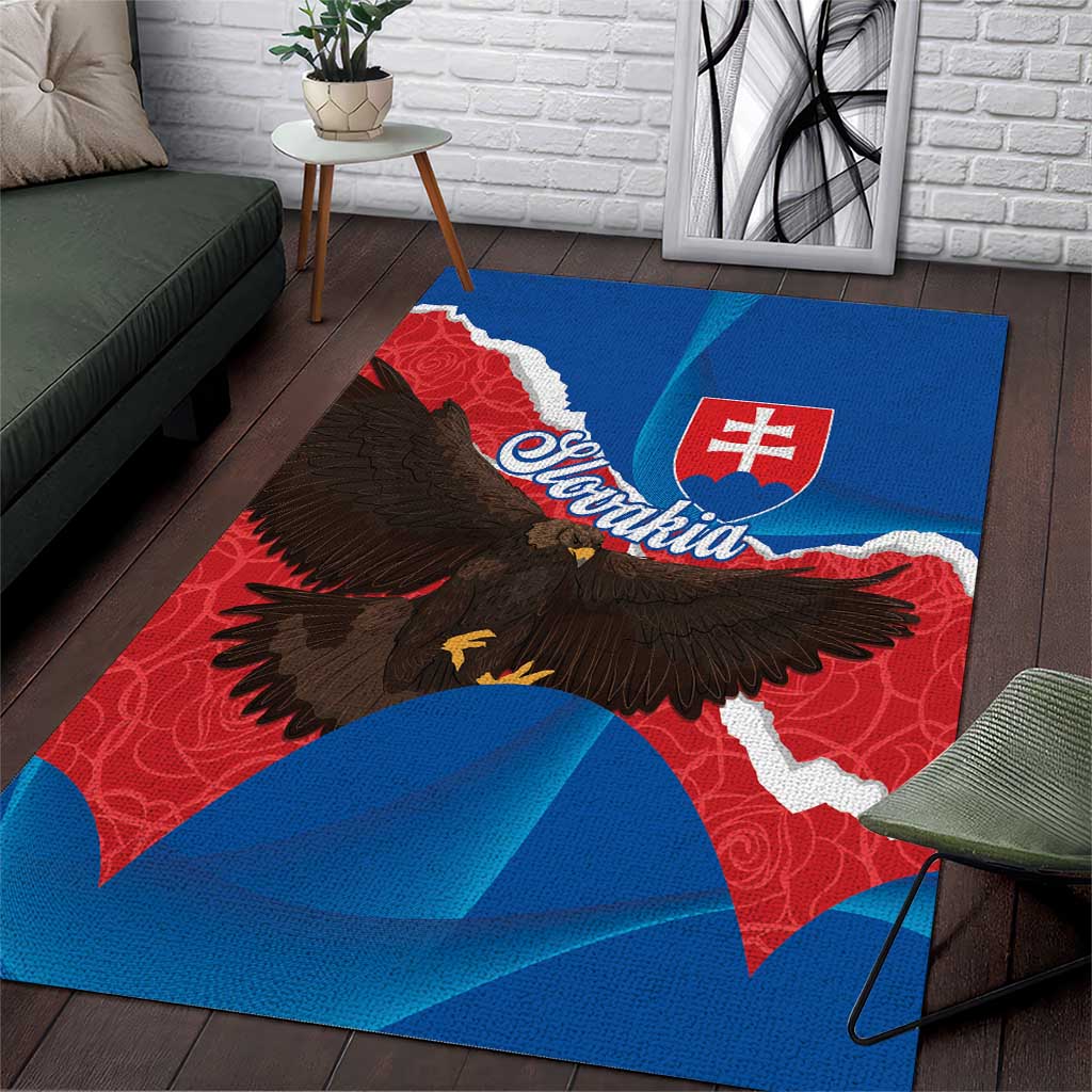 Slovakia Restoration Day Area Rug Happy 1st Of January - Slovak Golden Eagle - Wonder Print Shop