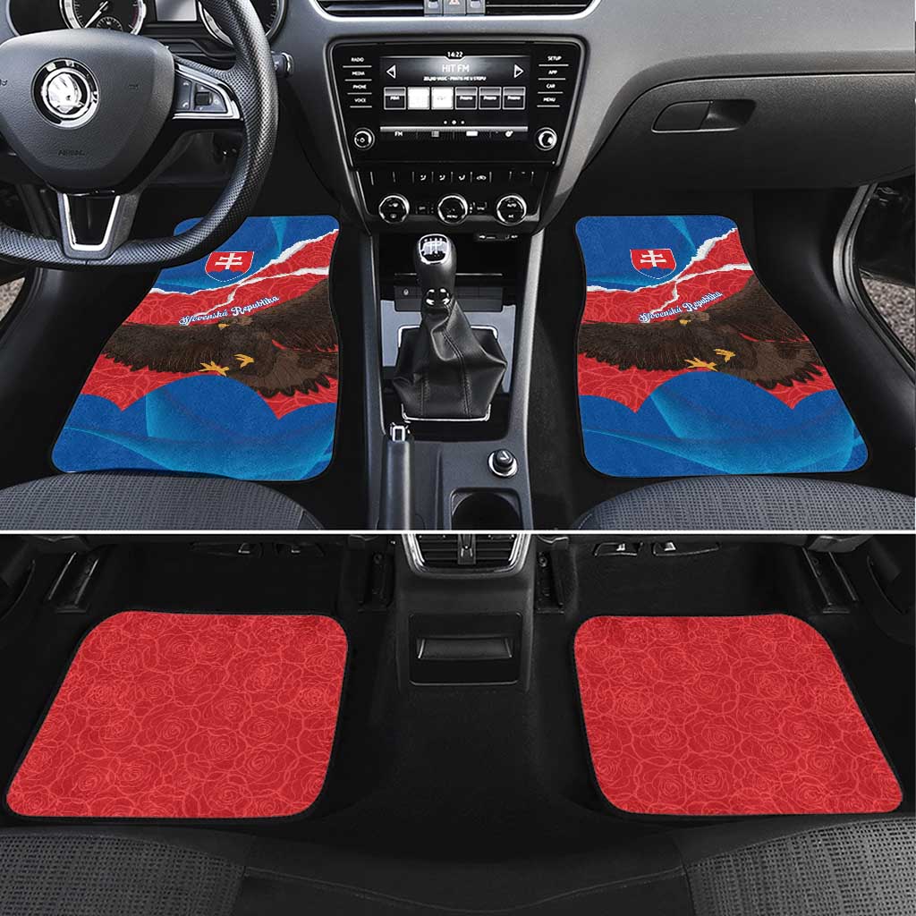 Slovakia Restoration Day Car Mats Happy 1st Of January - Slovak Golden Eagle - Wonder Print Shop