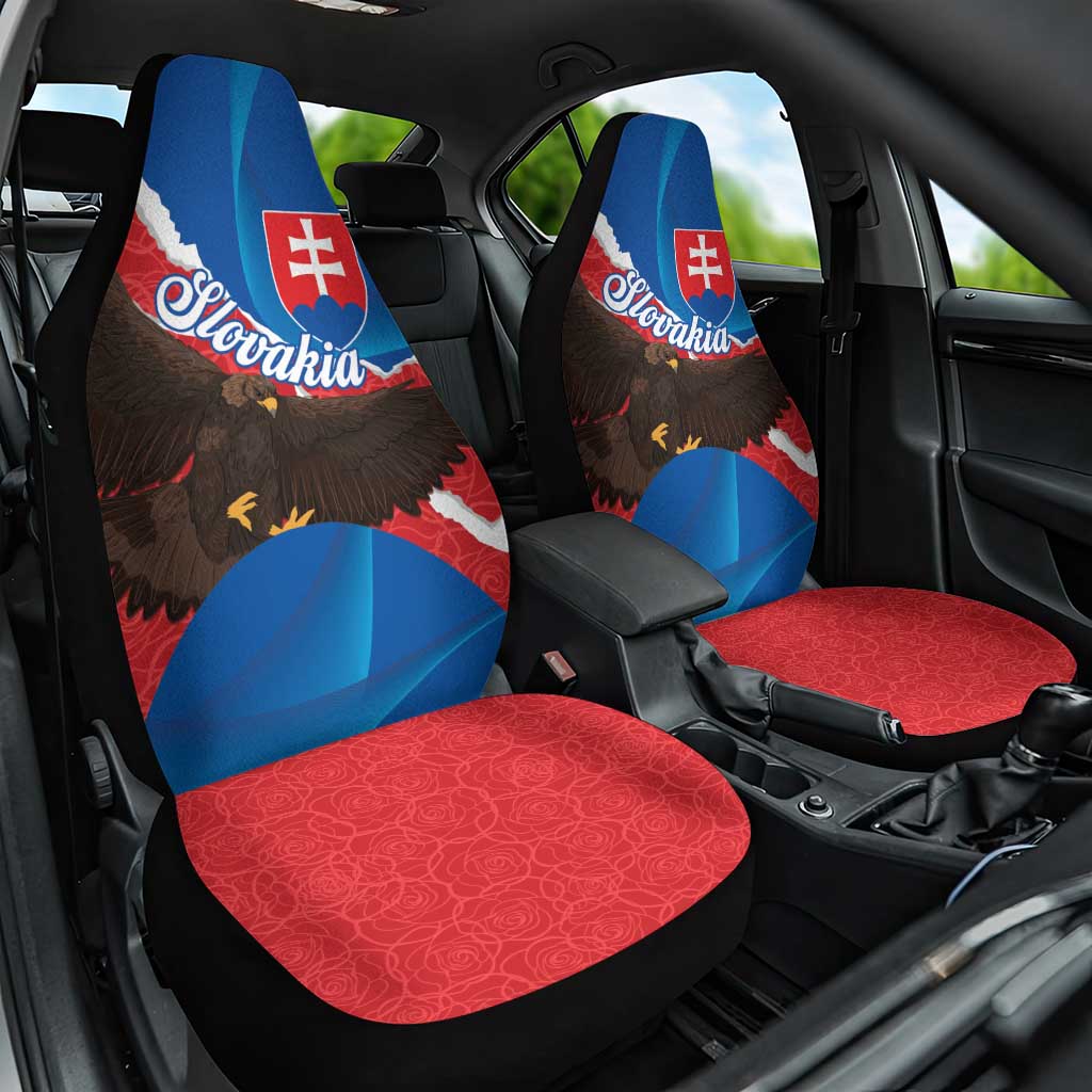 Slovakia Restoration Day Car Seat Cover Happy 1st Of January - Slovak Golden Eagle - Wonder Print Shop