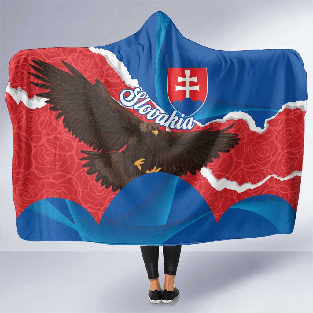 Slovakia Restoration Day Hooded Blanket Happy 1st Of January - Slovak Golden Eagle