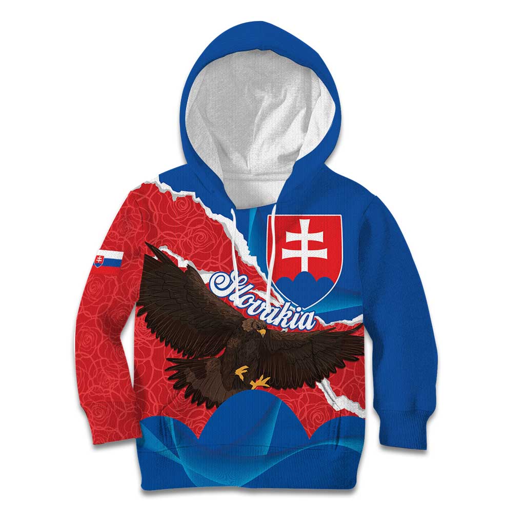 Slovakia Restoration Day Kid Hoodie Happy 1st Of January - Slovak Golden Eagle - Wonder Print Shop