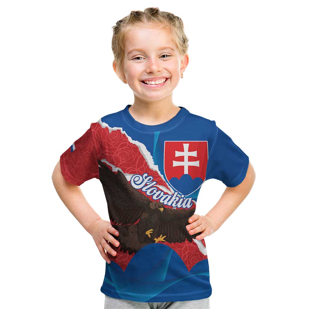 Slovakia Restoration Day Kid T Shirt Happy 1st Of January - Slovak Golden Eagle - Wonder Print Shop